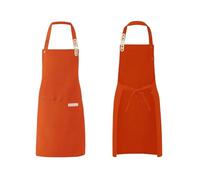 Generico Grembiule da cuoco in 2 pezzi, unisex, in tela impermeabile, resistente, compatibile for la cucina della del ristorante, dell'hotel(Orange)