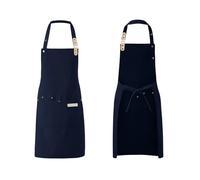 Generico Grembiule da cuoco in 2 pezzi, unisex, in tela impermeabile, resistente, compatibile for la cucina della del ristorante, dell'hotel(Dark Blue)