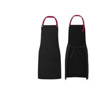 Generico Grembiule da cuoco regolabile 1 pezzo con tasche for uomini e donne lavoro multifunzionale for ristorante Barbecue Cottura al forno(Black)