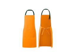 Generico Grembiule da cuoco regolabile 1 pezzo con tasche for uomini e donne lavoro multifunzionale for ristorante Barbecue Cottura al forno(Orange yellow)