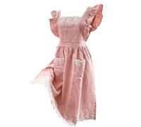 Generico Grembiule da donna,Vintage con Tasche e Costume in Cotone | Grembiule da Giardinaggio a Vestito per Donne - Cucinare, Infornare, Pulire, Lavorare, Dipingere, Casa, Cucina, Ristorante