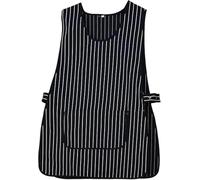 Generico GREMBIULE DA LAVORO, PONCHO PER PULIZIA, PARRUCCHIERI, ESTETISTE (NERO RIGATO, M)