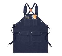 Genérico Grembiule da officina, regolabile strumento da cucina impermeabile - grembiule con tasca cinghie incrociate per cucinare griglia festa della mamma, blu, Consulte la descripción