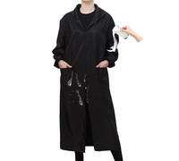 Generico Grembiule Donna con Maniche Lunghe, Grembiuli Impermeabili Donna con Cerniera Grembiule Lavoro Cucina, per Pulizia Cucina Giardinaggio(Nero,XL)