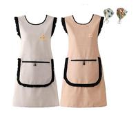 Generico Grembiule Maestra Asilo Universal Grembiule da Lavoro Grembiule Pulizie Grembiule Scuola Infanzia per Cottura Giardinaggio Pittura BBQ Bar Panettiera (F)