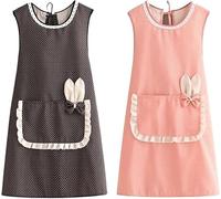 Generico Grembiule Maestra Scuola Infanzia, 2 Pezzi, Grembiule da Lavoro in Tela Traspirante Anti-Macchia, Resistente per Cucina, Pittura, BBQ, Casa, Lavoretti Artistici, Taglia Unica (35,4x36,6 in)