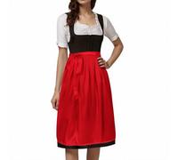 Generico Grembiule Tradizionale da Donna Vestito Medievale Donna Dirndl Abito Midi con Grembiule Oktoberfest da Cucina Abito Dirndl in Tinta Unita per Feste in Stile Bavarese