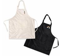 Generico Grembiuli da Cucina Professionali Set 2 Pezzi, Nero e Bianco Regolabili con Tasche Frontali, Traspiranti, Resistenti, Comodi e Lavabili, Ideali per Cucina, Barbecue e Ristorazione