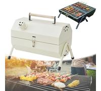 Generico Griglia a carbonella da Tavolo, Mini griglia for Barbecue Portatile, Piccolo Barbecue a carbonella for Balcone Patio Campeggio Picnic Cucina al Coperto all'aperto(White)