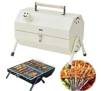 Generico Griglia a carbonella for Barbecue Portatile Pieghevole, con griglia bifacciale, Barbecue da Tavolo for Barbecue all'aperto for Cucinare all'aperto, Campeggio, Picnic, Spiaggia(White)