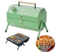 Generico Griglia a carbonella for Barbecue Portatile Pieghevole, con griglia bifacciale, Barbecue da Tavolo for Barbecue all'aperto for Cucinare all'aperto, Campeggio, Picnic, Spiaggia(Green)