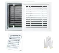 Generico Griglia Aerazione di Alluminioper Soffitto Cucina e Bagno Griglia Ventilazione Rettangolare per Porta Esterna Casa Soffitta Garage Soffitto Nero Bianco(Bianco,40cm x 40cm/16in x 16in)