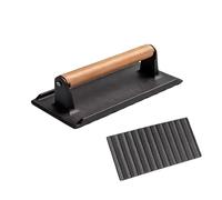 Generico Grill Press,with Wood Handle Iron Smasher,Bacon Meat Smash Burger Tool | for Griddle Paninis Meal Prep Cooking Grilling BBQ Camping Tailgating Restaurant Home