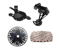 Generico Gruppo MTB, Compatibile con SRAM, GX SX NX 1x12S | Leva cambio, deragliatore posteriore a gabbia lunga, cassetta e catena, 4 PCS