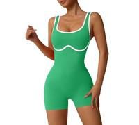 Generico Guaina Pancia Piatta Guaine Contenitive Cosce Tute Corte Casual Da Clubwear Tute Senza Maniche Da Donna Sexy A Maniche Lunghe Donna Vita Alta Modellante Pancera Post Parto Green M
