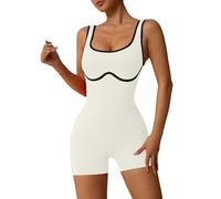 Generico Guaina Pancia Piatta Guaine Contenitive Cosce Tute Corte Casual Da Clubwear Tute Senza Maniche Da Donna Sexy A Maniche Lunghe Donna Vita Alta Modellante Pancera Post Parto White M