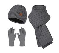 Generico Guanti Caldi onna Lana Nuovo Cappello Lavorato a Maglia Sciarpa Guanti da Donna in Pile a Prova di Freddo Caldo mantenendo Set di Tre Pezzi Maglia Calda onna (GY2, One Size)