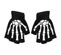 Generico Guanti con teschio per bambini, Guanti con scheletro di Halloween - da ciclismo senza dita con teschio che si illuminano al buio per bambini - scheletro di Halloween per corsa, ciclismo
