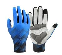 Generico Guanti da ciclismo unisex autunno inverno - Guanti lunghi antiscivolo con touch screen termico for bici MTB (5-20℃)(BLue,L)