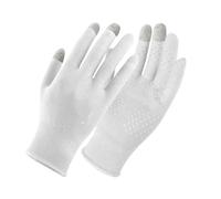 Generico Guanti da esterno estivi con dita intere da uomo Protezione solare Touch screen antiscivolo Guanti da ciclismo da guida(White-Women)