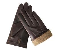Generico Guanti da guida uomo, foderati in lana, touchscreen, caldi, alla moda, neri(Brown wool lined,N-1pcs)