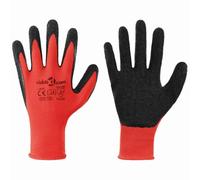 Generico Guanti da Lavoro 12 PCS Rosso e Nero 7 / S