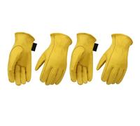 Generico Guanti da lavoro Flex Grip in pelle di mucca - Guanti in pelle resistenti for il taglio del legno, l'edilizia, la guida di camion e il giardinaggio/lavori in giardino(2pairs,L)