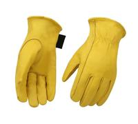 Generico Guanti da lavoro Flex Grip in pelle di mucca - Guanti in pelle resistenti for il taglio del legno, l'edilizia, la guida di camion e il giardinaggio/lavori in giardino(1pair,M)