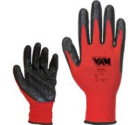 Generico GUANTI DA LAVORO RED MIX POLIESTERE SPALMATO LATTICE CRINKLE 12 PAIA M-XXL MED (M)
