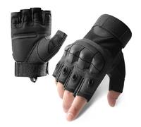 Generico Guanti da uomo leggeri e resistenti a mezze dita - Palmo rinforzato, antiscivolo for ciclismo estivo e motociclismo(Black,M)