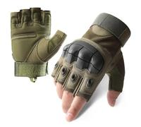 Generico Guanti da uomo leggeri e resistenti a mezze dita - Palmo rinforzato, antiscivolo for ciclismo estivo e motociclismo(Green,XL)