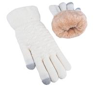 Generico Guanti Di Lana Screen Uomo Guanti Lana Uomo Guanti Guanti invernali da donna con schermo caldo Guanti termici da donna foderati in lana di lana Guanti Sportivi Uomo (White, One Size)