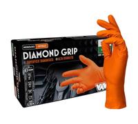 Generico Guanti in Nitrile Monouso Diamond Grip Alta Visibilità - Superficie Diamantata Antiscivolo - Resistenza e Comfort - 100 pezzi - PW Store - 2 scatole (XL)