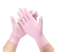 Generico Guanti in nitrile neri e rosa da 20/50/100 pezzi - Multiuso for la pulizia della casa, il lavaggio dei piatti, la nail art e la cura degli animali domestici(Pink 100PCS,L)