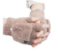 Generico Guanti in nylon con copertura superiore aperta in peluche con design a mezze dita per donne e ragazze che scrivono digitando pendolarismo Guanti da ciclismo per climi