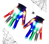 Generico Guanti Luminosi - Guanti Da A LED, Guantti Con Flash Con 7 Modalità, Guantii Luminosi A LED,Set Di Guantii Lampeggianti Luminosii, Costume Natalizio Luminoso Per Feste Discoteca