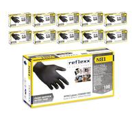 Generico Guanti Nitrile Nero Reflexx N81, Guanti Monouso Nitrile (100/300/1000 Pezzi) Guanti Usa e Getta per Alimenti, Uso Ho.Re.Ca. (1000 Pezzi, Taglia M)