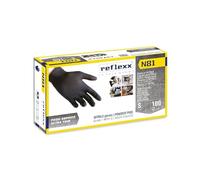 Generico Guanti Nitrile Nero Reflexx N81, Guanti Monouso Nitrile (100/300/1000 Pezzi) Guanti Usa e Getta per Alimenti, Uso Ho.Re.Ca. (100 Pezzi, Taglia S)
