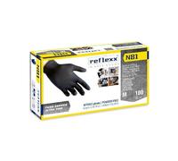 Generico Guanti Nitrile Nero Reflexx N81, Guanti Monouso Nitrile (100/300/1000 Pezzi) Guanti Usa e Getta per Alimenti, Uso Ho.Re.Ca. (100 Pezzi, Taglia M)