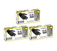 Generico Guanti Nitrile Nero Reflexx N81, Guanti Monouso Nitrile (100/300/1000 Pezzi) Guanti Usa e Getta per Alimenti, Uso Ho.Re.Ca. (300 Pezzi, Taglia M)