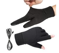 Generico Guanti Riscaldati Elettrici - Muffole Antiscivolo,Guanti Da Freddo Ricaricabili Tramite USB Con Touchscreen Per Due Dita - Per Uomo E Donna, Inverno, Motocicletta, Lavoro, Sci, Caccia