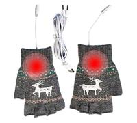 Generico Guanti Riscaldati Senza Dita - Muffola Elettrica USB,Guanti Invernali Riscaldati per Donne | per Inverno Ufficio Ciclismo Attività All'Aperto Corsa Campeggio Pendolarismo Quotidiano Guida