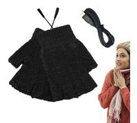 Genérico Guanti termici da donna, guanti termici da uomo, senza dita USB, per uomini e donne, riscaldatori a mezza mano con punto USB per scrivere, lavorare e fare