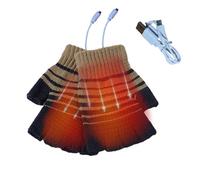 Genérico Guanti termici USB, senza dita, senza dita riscaldate da USB, per l'inverno, riscaldatori a mezza mano a maglia per scrivere, lavorare e sport