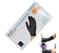 Generico Guanti Usa E Getta - GuantiIn Vinile Nero Da 100 Pezzi, Guanti Resistenti All'olio | Abbigliamento Da Per Truccatore Professionista, Colorazione Per Styling Multiuso Per Un Design Elasticizz