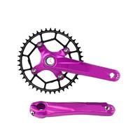 Generico Guarnitura 170 Millimetri Corona della Bicicletta Hollow Integrato 104 BCD Stretto Largo Bici MTB Foro Quadrato Pignone Manovella(Purple Crank-44T)
