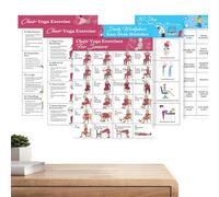 Generico Guida Yoga sulla Sedia per Anziani,Poster Adesivo Per Allenamento Seduto 11 Pezzi,Tabella Di Allenamento Sulla Sedia Per Principianti E Anziani - Yoga, Dimagrimento