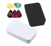 Generico Guitar Pick Box 2pcs Metal Organizer Cases With Plectrums