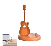 Generico Guitar Style Phone Holder Desk, Creative Wooden Smartphone Stand, Artistic Instrument Shaped Mount for Stylish Support, Home, School, Music Room, Studio, Dorm, Tabletop,