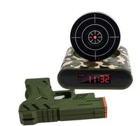 Generico Gun and Target Alarm Clock, Wake Strike Alarm Clock with Gun, Interactive Shooting Target Alarm Clocks, LED Digital Display, Fun Wake-Up Game Timer for Bedroom, Home or Office (Green)